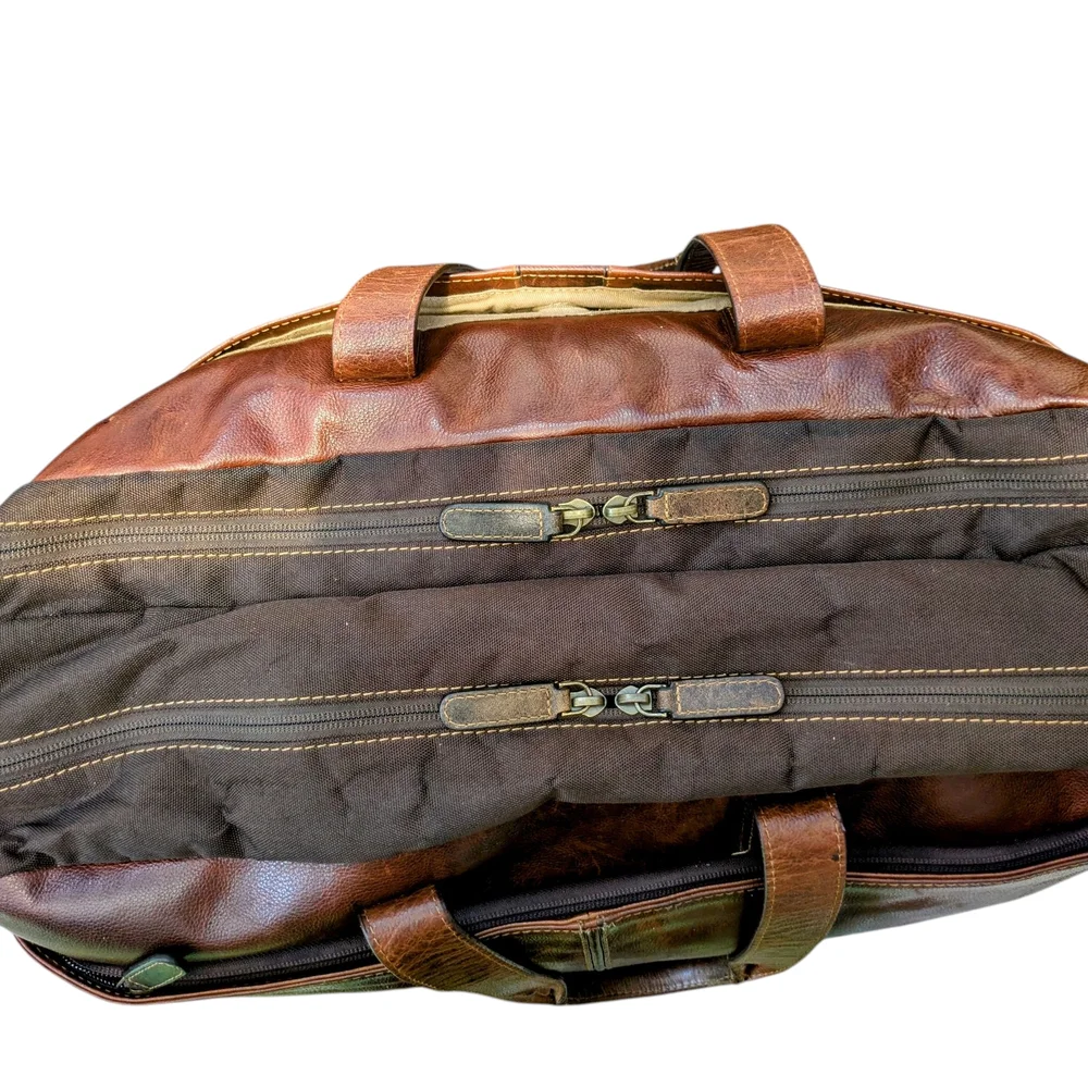 BOCONI GRATH LEATHER ALL IN ONE SUITCASE, LAPTOP, CARRY, ADJUSTABLE STRAP BAG
